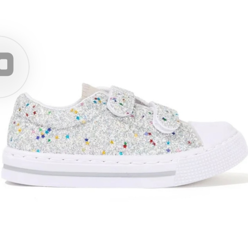EUXTERPA Girls Glitter Shoes Kids Casual Walking Sneakers with Hook and Loop